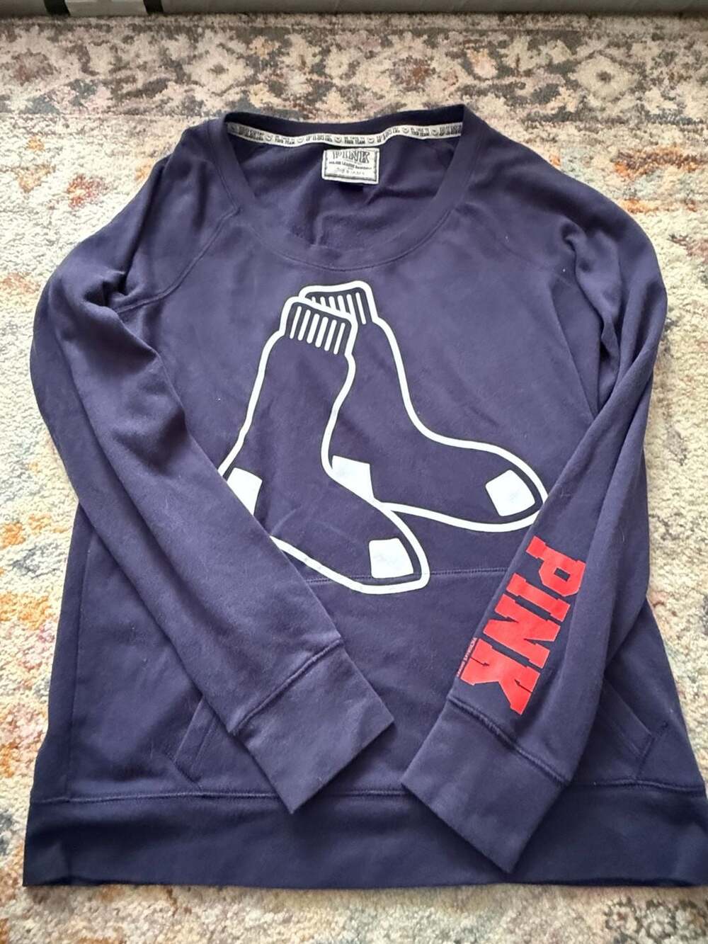 Pink Victoria's Secret MLB Boston Red Sox Sweatshirt Size Large Navy Blue
